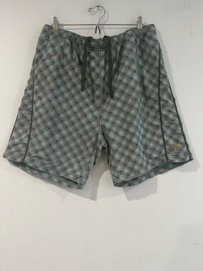 TOMMY BAHAMA Men's Beach/Pool Shorts, Checkered Blue/Grey, Size L